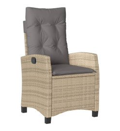 Ensemble de bistro 3 pcs coussins mélange beige résine tressée