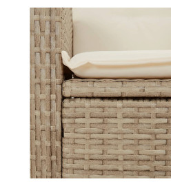 Ensemble à manger de jardin et coussins 7 pcs beige poly rotin