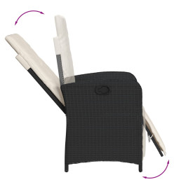 Ensemble à manger de jardin 9pcs coussins noir résine tressée