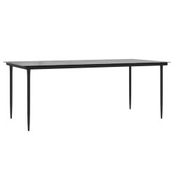 Ensemble à manger de jardin coussins 7pcs Noir Résine tressée
