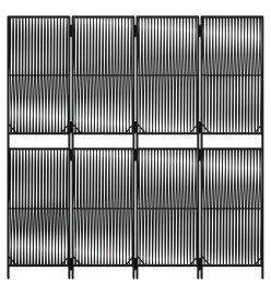 Cloison de séparation 4 panneaux noir résine tressée