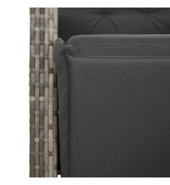 Ensemble à manger de jardin 5 pcs coussins gris résine tressée