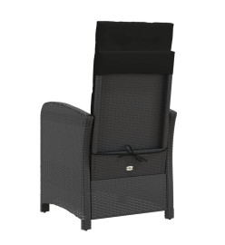 Ensemble de bistro 3 pcs avec coussins noir résine tressée