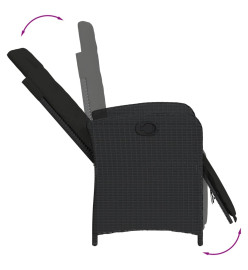 Ensemble de bistro 3 pcs avec coussins noir résine tressée