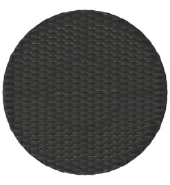 Ensemble de bistro 3 pcs avec coussins noir résine tressée