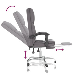 Fauteuil de massage inclinable de bureau Gris Similicuir