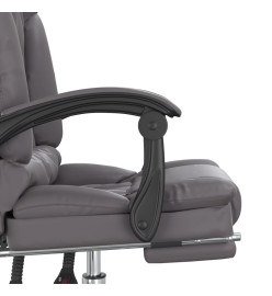 Fauteuil de massage inclinable de bureau Gris Similicuir