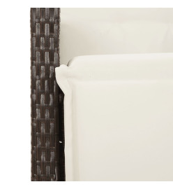 Ensemble à manger de jardin et coussins 9 pcs marron poly rotin