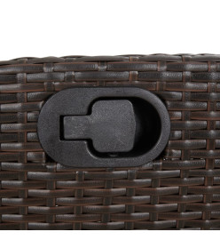 Ensemble à manger de jardin et coussins 9 pcs marron poly rotin