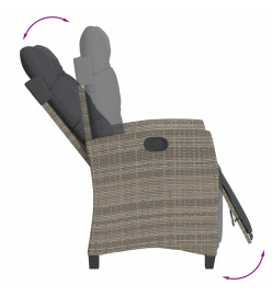 Ensemble à manger de jardin 5 pcs coussins gris résine tressée