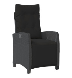 Ensemble à manger de jardin 9pcs coussins noir résine tressée