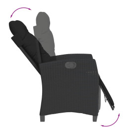 Ensemble à manger de jardin 9pcs coussins noir résine tressée