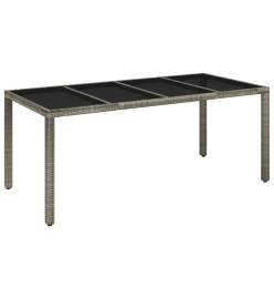 Ensemble à manger de jardin et coussins 7 pcs gris rotin