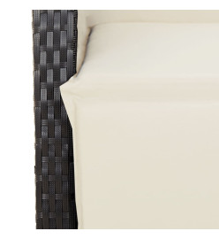 Ensemble à manger de jardin 9pcs coussins noir résine tressée