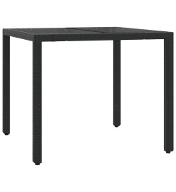 Ensemble de bistro 3 pcs avec coussins noir résine tressée