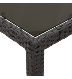Ensemble de bistro 3 pcs avec coussins noir résine tressée