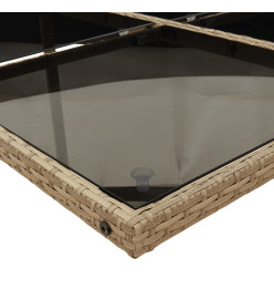 Ensemble à manger de jardin et coussins 9 pcs mélange beige