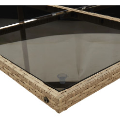 Ensemble à manger de jardin et coussins 15 pcs mélange beige