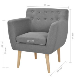 Fauteuil Gris clair Tissu