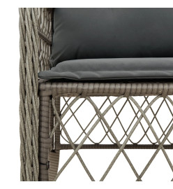 Chaises de jardin avec coussins lot de 2 gris résine tressée