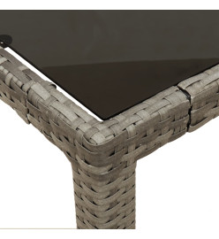 Ensemble de bistro 3 pcs avec coussins gris résine tressée