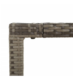 Ensemble à manger de jardin 9 pcs coussins gris résine tressée