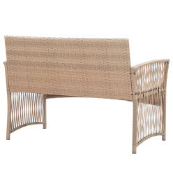 Salon de jardin 4 pcs avec coussins Résine tressée Beige