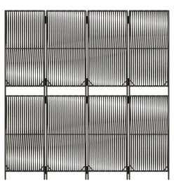 Cloison de séparation 4 panneaux gris résine tressée