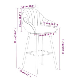 Tabouret de bar Gris clair Tissu