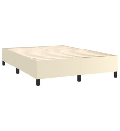 Sommier tapissier et matelas et LED Crème 140x200 cm Similicuir