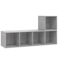 Ensemble de meuble TV 2 pcs Gris béton Aggloméré