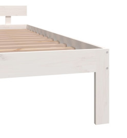 Cadre de lit blanc bois massif 180x200 cm super king