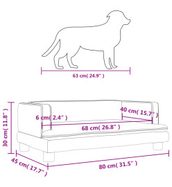 Lit pour chien rose 80x45x30 cm velours