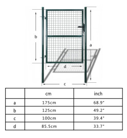 Portillon en maille de jardin 85,5 x 125 cm / 100 x 175 cm