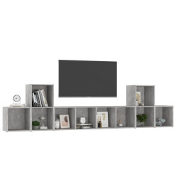 Ensemble de meubles TV 5 pcs Gris béton Aggloméré