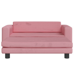 Lit pour chien avec extension rose 100x50x30 cm velours