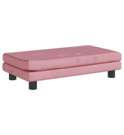 Lit pour chien avec extension rose 100x50x30 cm velours