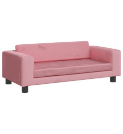 Lit pour chien avec extension rose 100x50x30 cm velours