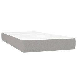 Sommier tapissier matelas et LED Gris clair 100x200 cm Tissu