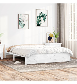 Cadre de lit Blanc Bois massif 180x200 cm Super King