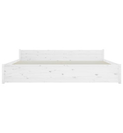 Cadre de lit Blanc Bois massif 180x200 cm Super King