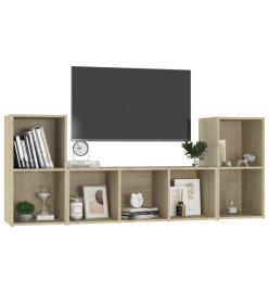 Ensemble de meubles TV 3 pcs Chêne sonoma Aggloméré