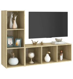 Meubles TV 2 pcs Chêne sonoma 107x35x37 cm Aggloméré