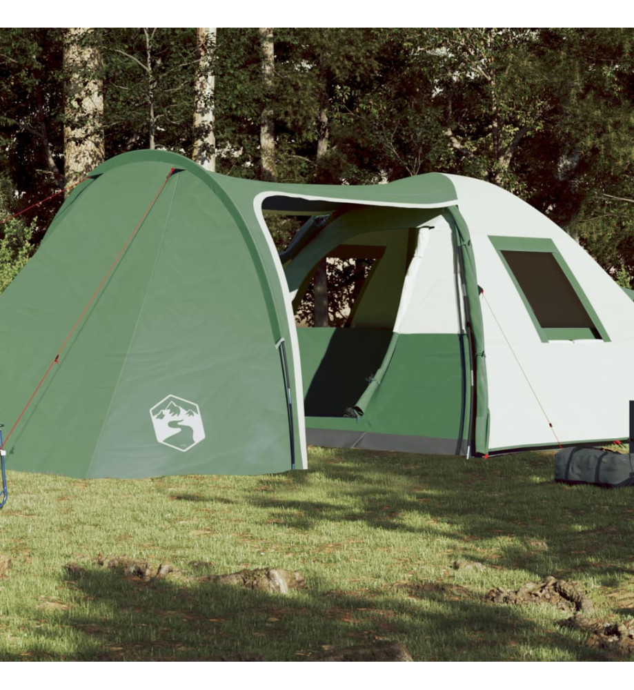 Tente de camping 6 personnes vert 466x342x200 cm taffetas 185T