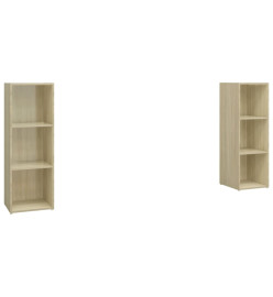 Meubles TV 2 pcs Chêne sonoma 107x35x37 cm Aggloméré