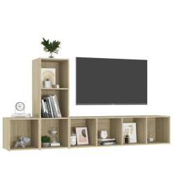 Ensemble de meubles TV 3 pcs Chêne sonoma Aggloméré