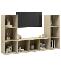 Meubles TV 3 pcs Chêne sonoma 107x35x37 cm Aggloméré