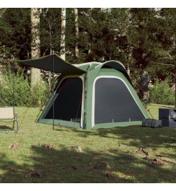 Tente de camping 4 personnes vert 240x221x160 cm taffetas 185T