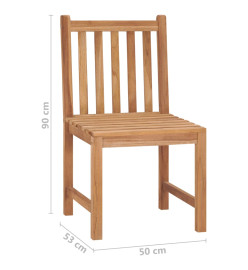 Chaises de jardin 6 pcs Bois de teck solide