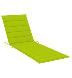 Chaise longue avec coussin Bois d'acacia et acier inoxydable